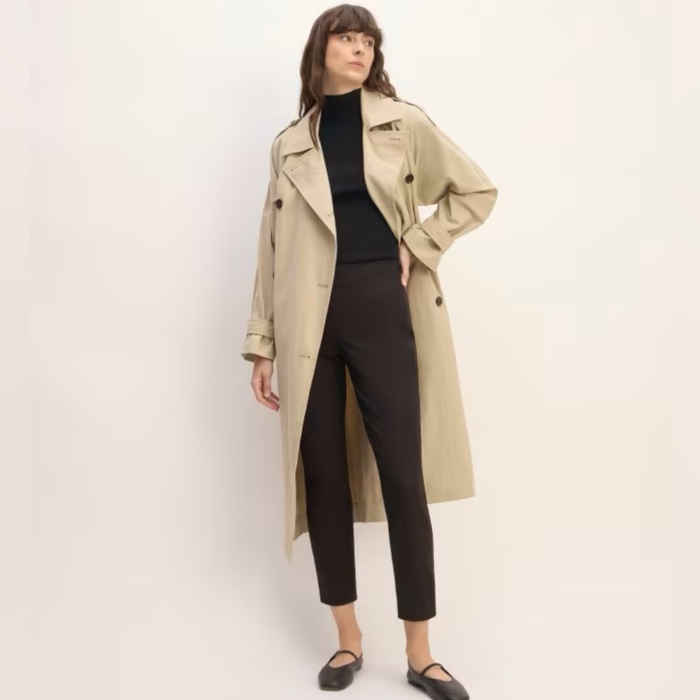 Everlane The Side Zip Work Pants Black High Rise Stretch Ankle